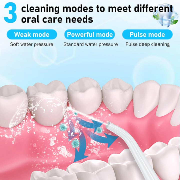 Munddusche Testsieger 2026, Munddusche Kabellos, Water Flosser 3 Modi & 4 Düsen, IPX7 Wasserdicht, f