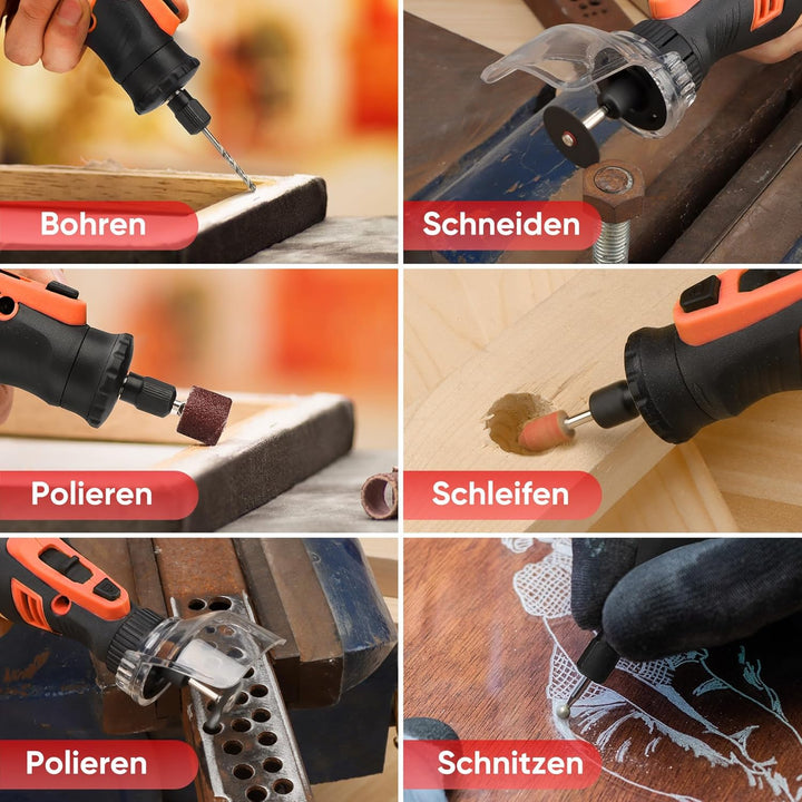SHALL Multifunktionswerkzeug Zubehör Set 508-teilig Drehwerkzeug Mehrzweck Zubehörset für Schneiden,