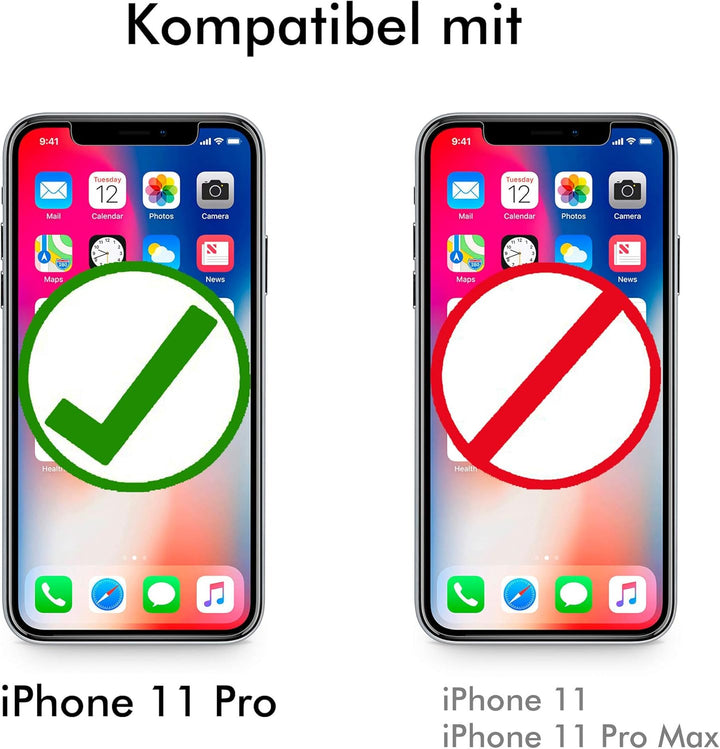 WIIUKA Echt Ledertasche Travel Nature Hülle für Apple iPhone 11 Pro Italienisches Leder, Vintage Rot