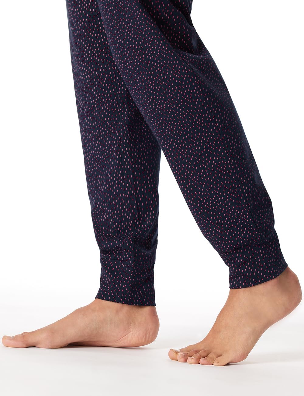 Schiesser Damen Schlafanzug lang mit Bündchen Baumwolle - Nightwear 48 Nachtblau_180063, 48 Nachtbla