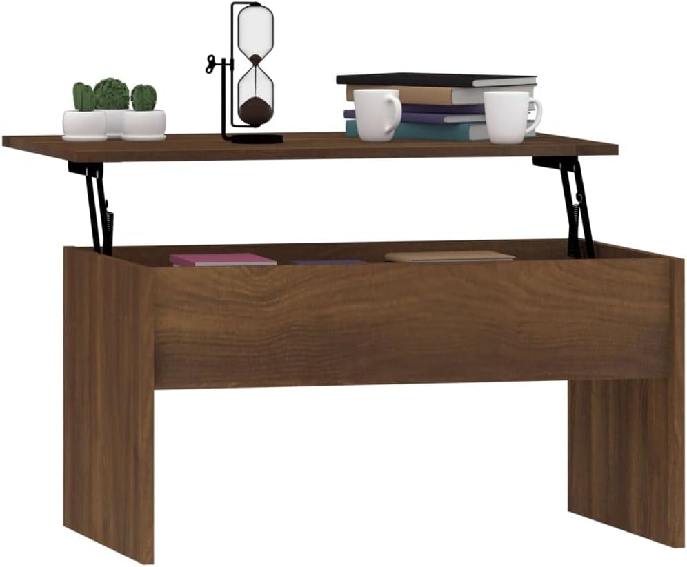 FIRBNUS 80x50,5x41,5 cm Couchtisch Höhenverstellbar Beistelltisch Wohnzimmertisch Kleiner Tisch Wohn