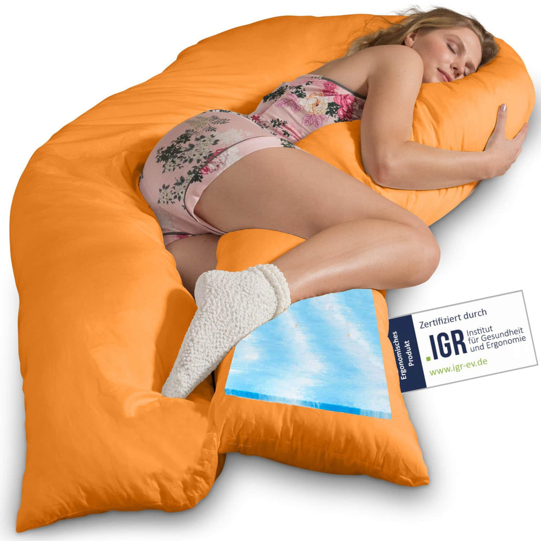 Traumreiter Seitenschläferkissen Visco XXL langes & hohes Hybrid Wendekissen mit Memory Foam [orthop