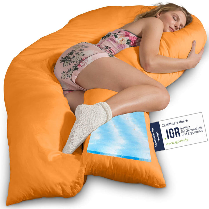 Traumreiter Seitenschläferkissen Visco XXL langes & hohes Hybrid Wendekissen mit Memory Foam [orthop