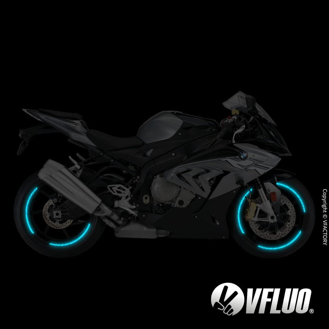 VFLUO - Kit Reflektierende Felgenrandaufkleber GP Motorrad, Aufkleber für 1 Rad 3M™-Technologie™, 36