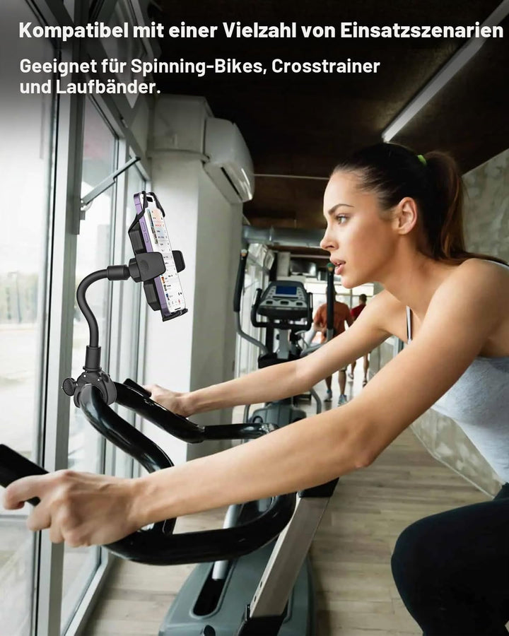 woleyi Hometrainer Handyhalterung, Schwanenhals Handy Lenkerhalterung für Laufband Heimtrainer Cross