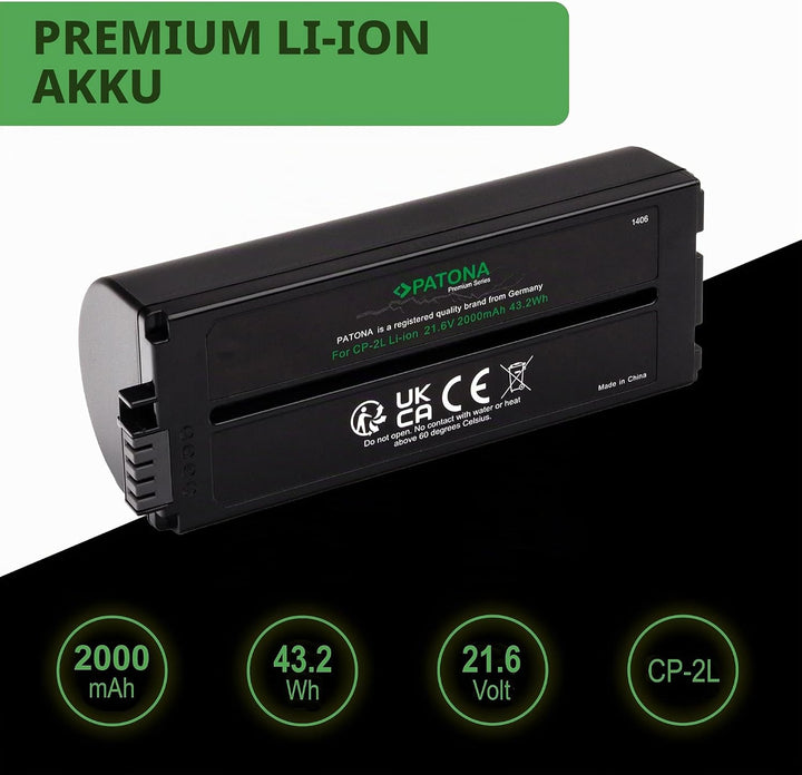 PATONA Selphy Akku NB-CP1L NB-2CPLI NB-CP2L NB-CP2LH NB-2CPL CS-CP2 kompatibel mit Canon Selphy Seri