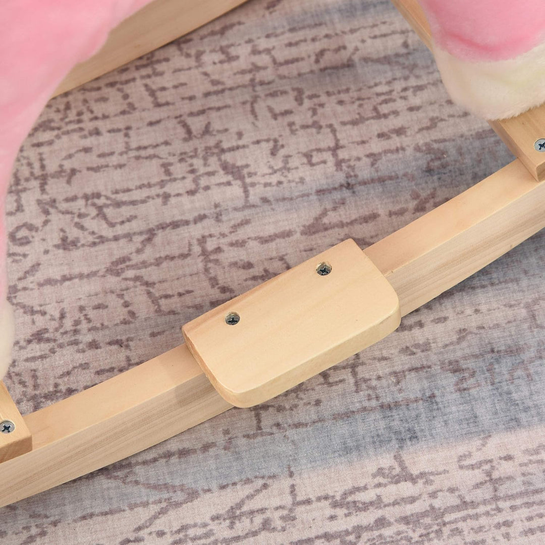 HOMCOM Kinder Schaukelpferd Baby Schaukeltier Pferd mit Tiergeräusche Spielzeug Haltegriffe für 36-7