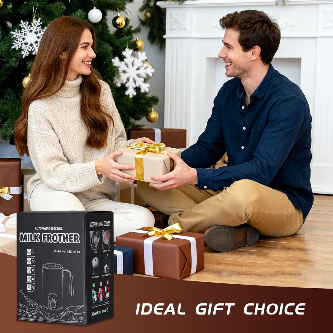 JIANYANA Elektrischer Milchaufschäumer 5-in-1,350ml Edelstahl Milchschäumer Heiss & Kalt mit,Leise,F