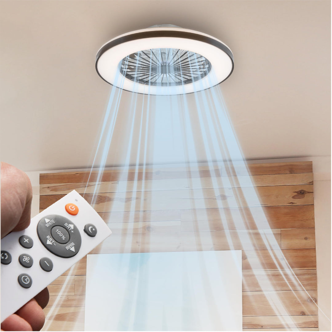 Proventa Deckenventilator mit Beleuchtung 45W - Ø 48cm, dimmbare LED Deckenleuchte mit Ventilator, w