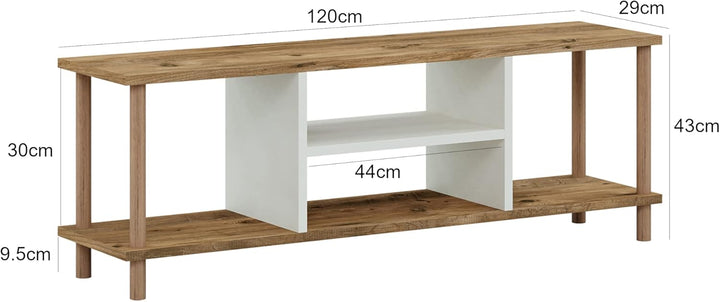 [en.casa] TV Schrank Ærøskøbing mit 2 Ablagefächern TV Bank 43 x 120 x 29 cm Fernsehtisch mit 2 Stau
