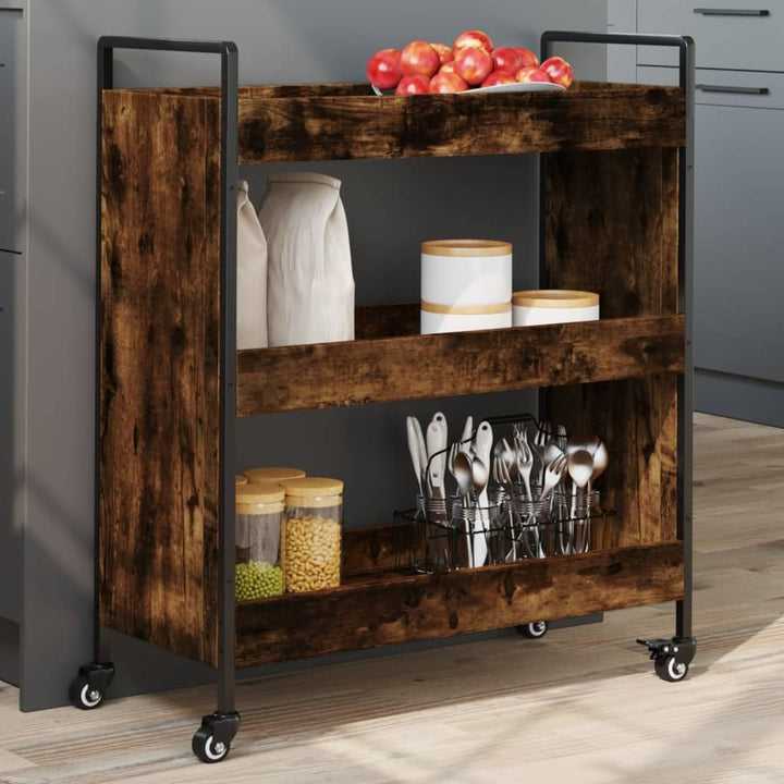 vidaXL Küchenwagen, Servierwagen mit viel Stauraum, Rollwagen Trolley für Küche Bar, Gemüsewagen Meh