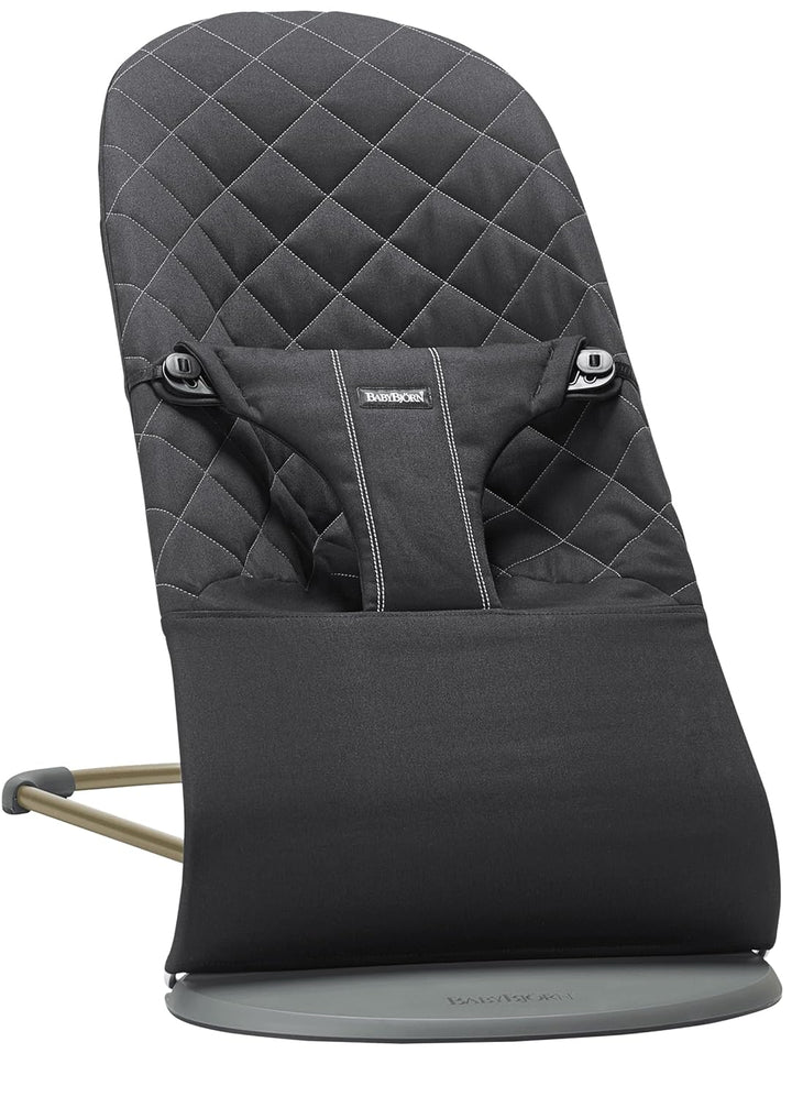 BabyBjörn Babywippe Bliss, Gewebt, Klassische Steppung, Schwarz Schwarz Gewebt, Klassische Steppung,