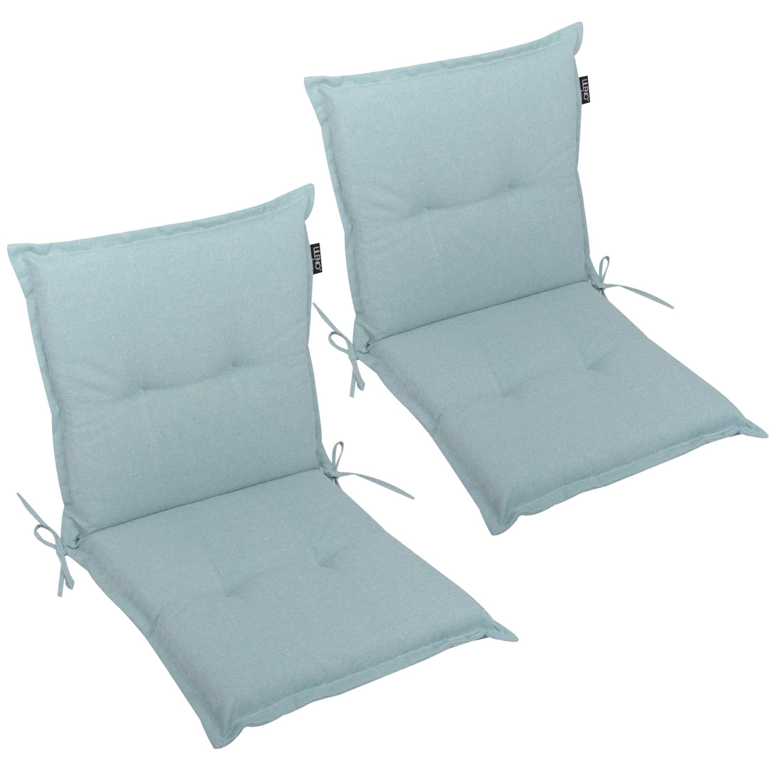 LILENO HOME Gartenstuhl Auflagen als [2er Set - Niedriglehner] in Aqua - Bequeme Liegen als Sitzaufl