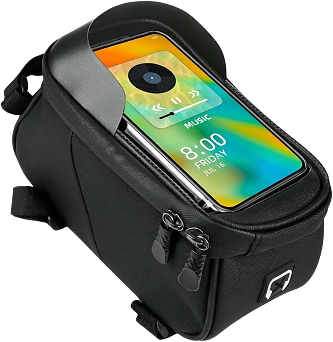 Fahrrad Rahmentasche Wasserdicht, 1.5L Oberrohrtasche Handytasche mit TPU