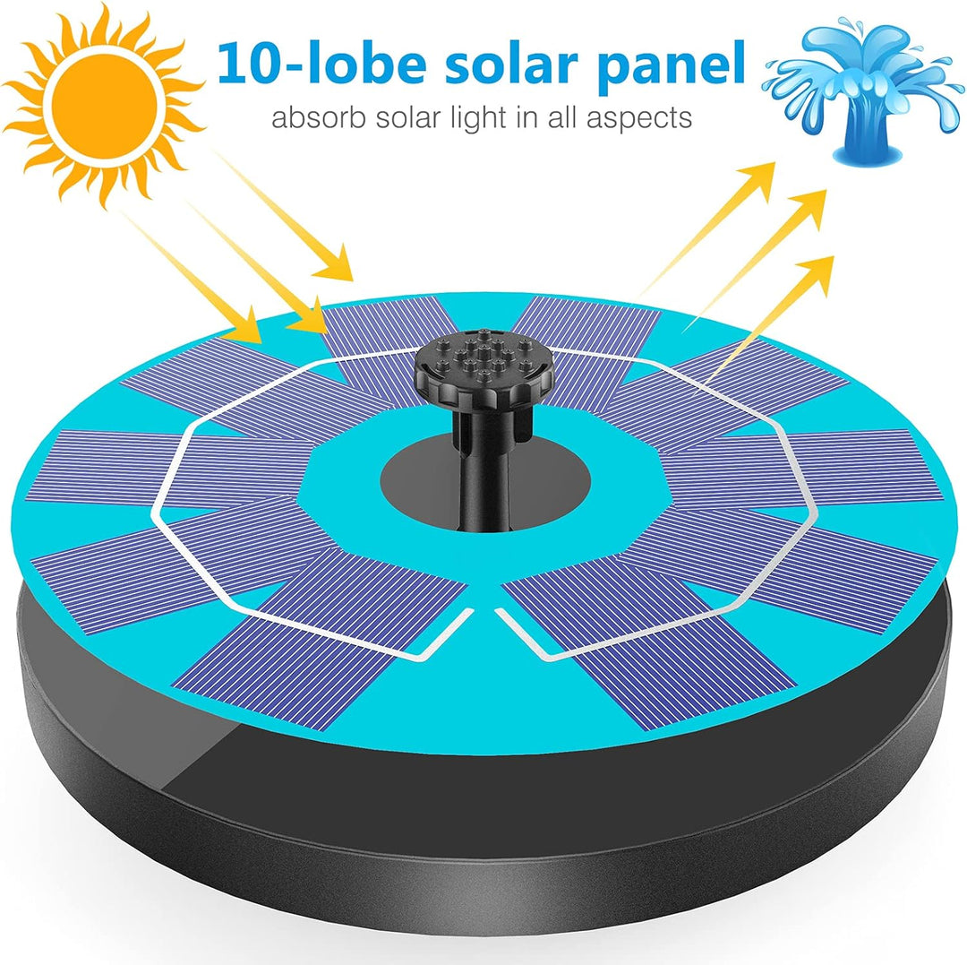 AISITIN Solarbrunnen für Draussen 3.0W, Solar Springbrunnen für Aussen Eingebaute 1200 mAh Akku Teic