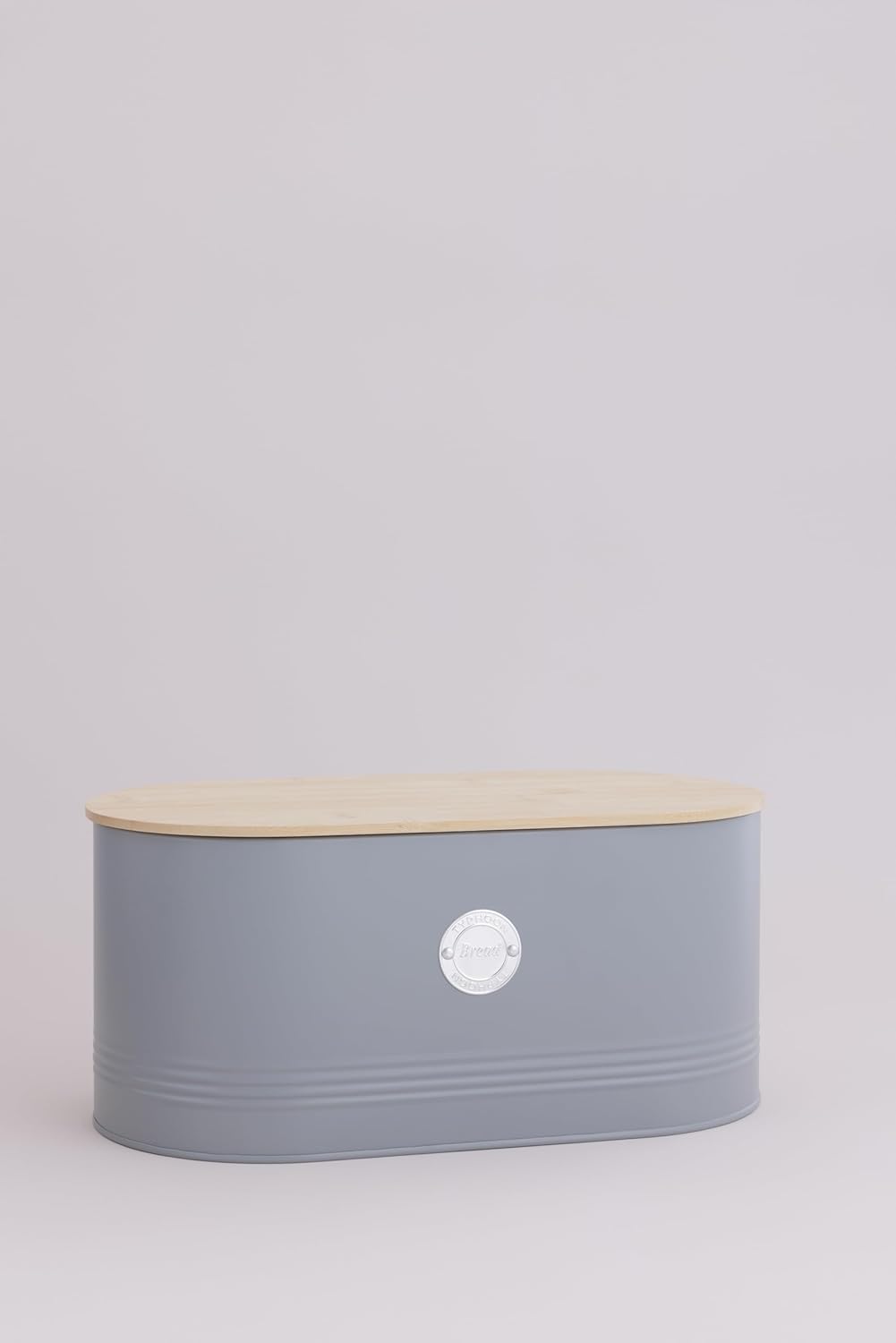 Typhoon Living Collection, pastellgrau, 7,5 Liter Brotkasten, Stahl, Holz, Silikon, grau