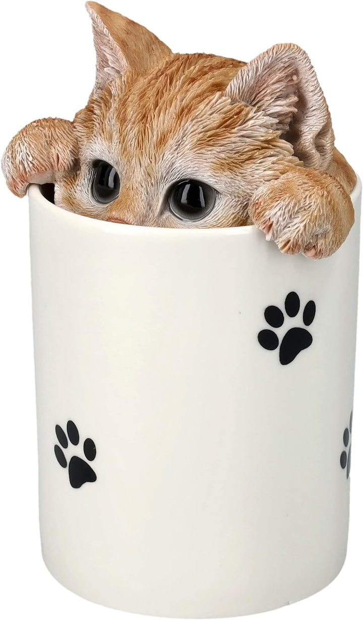 Pacific Giftware Leckerli Dose Tabby Katze - Aufbewahrung für Snacks und Belohnungen - Figur Deko