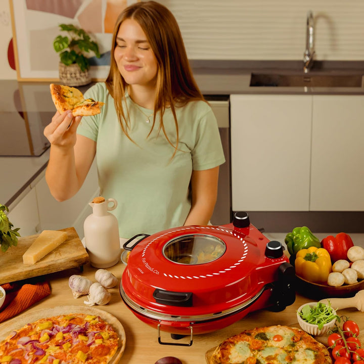 Cecotec Elektrischer Pizzaofen Grill Pizza & Co Mama Mia Window. 1200 W, Temperatur 400 °C, Timer 15