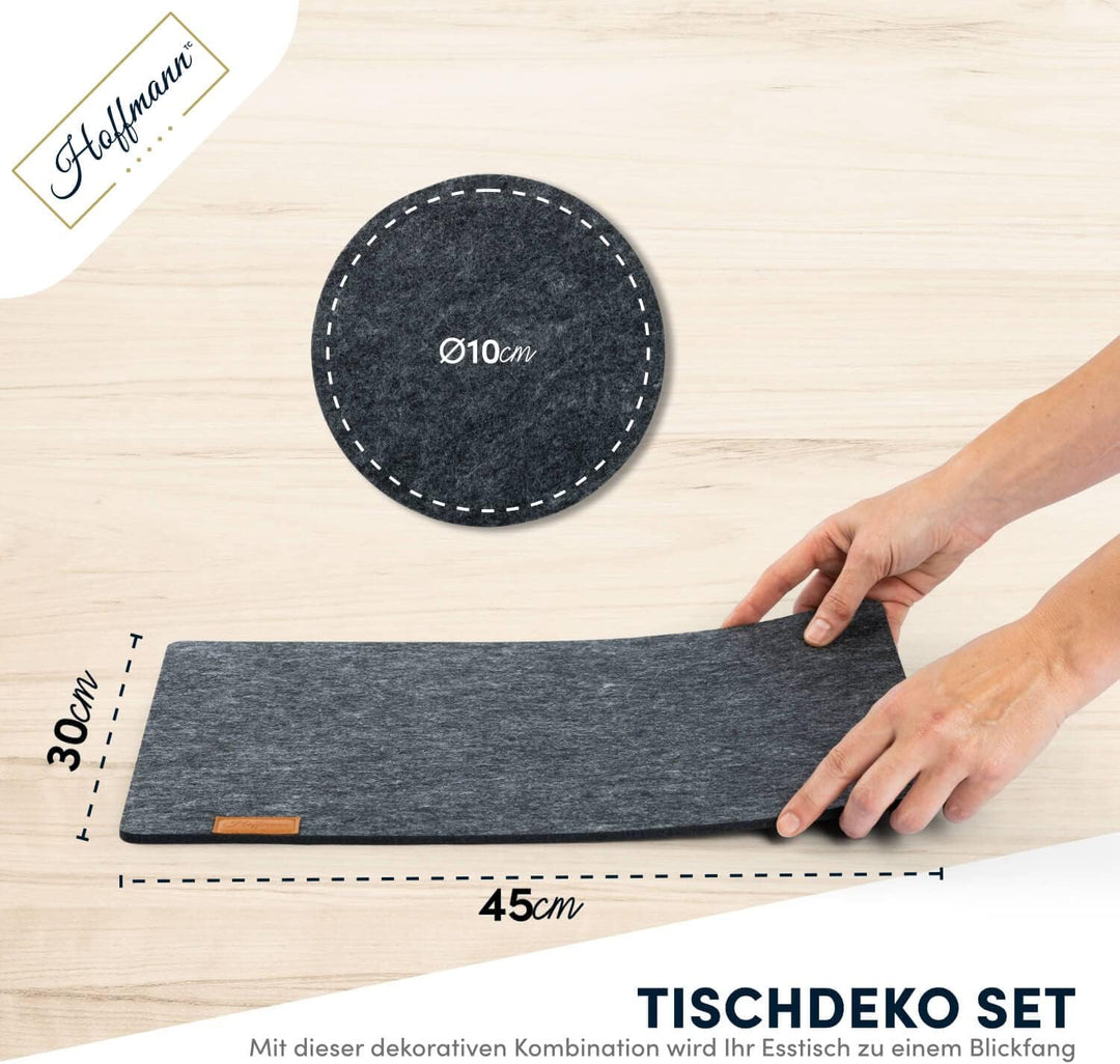 Hoffmann 6er Tischset aus Filz mit Platzsets und Untersetzern I Filzuntersetzer, Platzdeckchen für T