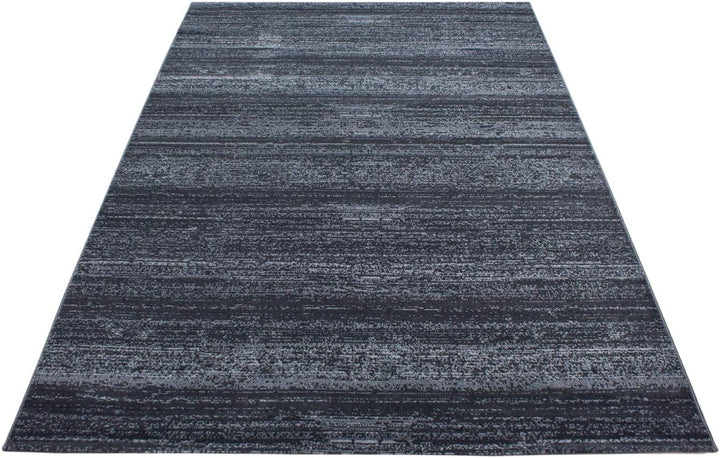HomebyHome Teppich Wohnzimmer 80x150 cm Läufer Flurteppich Küche Grau Moderne Einfarbig Meliert Desi