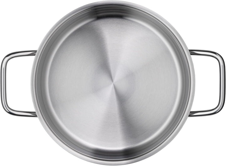 Silit Extra Cook, Bratentopf 20 cm mit Glasdeckel, Innenskalierung, breiter Schüttrand, hochwertiger