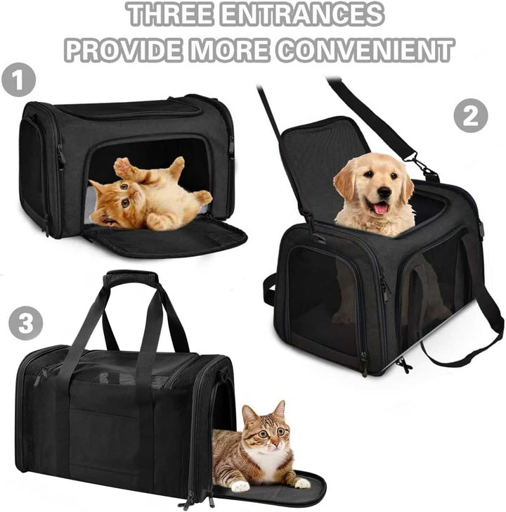 Qlf yuu Transporttasche für Katzen und Hunde, mit weichen Seiten, für mittelgrosse und kleine Flugge