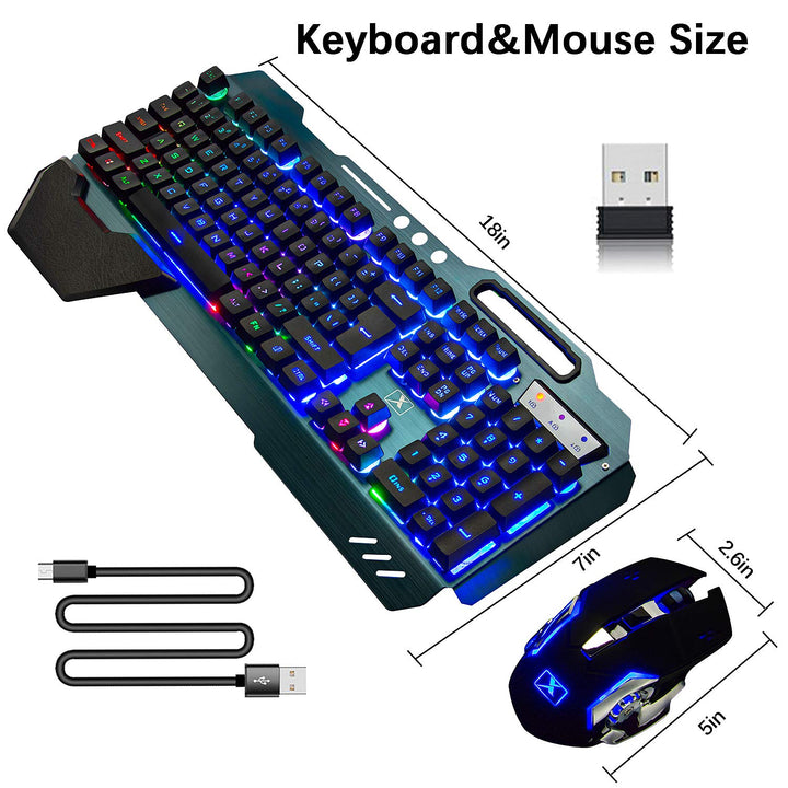 Lexonelec 680 pro - Wireless Gaming Tastatur und Maus 4800 mAh volle 104 Tasten Tastatur PC Zubehör