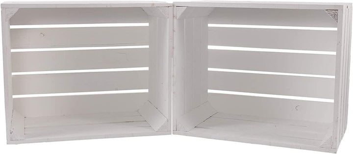 Truhenking 3er Set neue Apfelkiste in weiss (Holzkiste, Obstkiste, Weinkiste Shabby Chic) 50x40x30cm