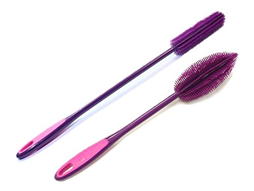 Kochblume Flaschenbürste 36cm & Flaschenbürste Slim 2er Set | Premium-Silikon | Hitzbeständig | Spül