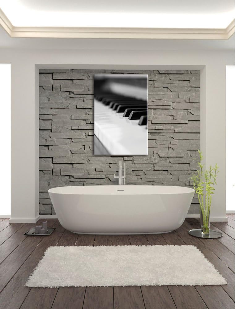Elegantes Klavier, Format: 100x70 auf Leinwand, XXL riesige Bilder fertig gerahmt mit Keilrahmen, Ku