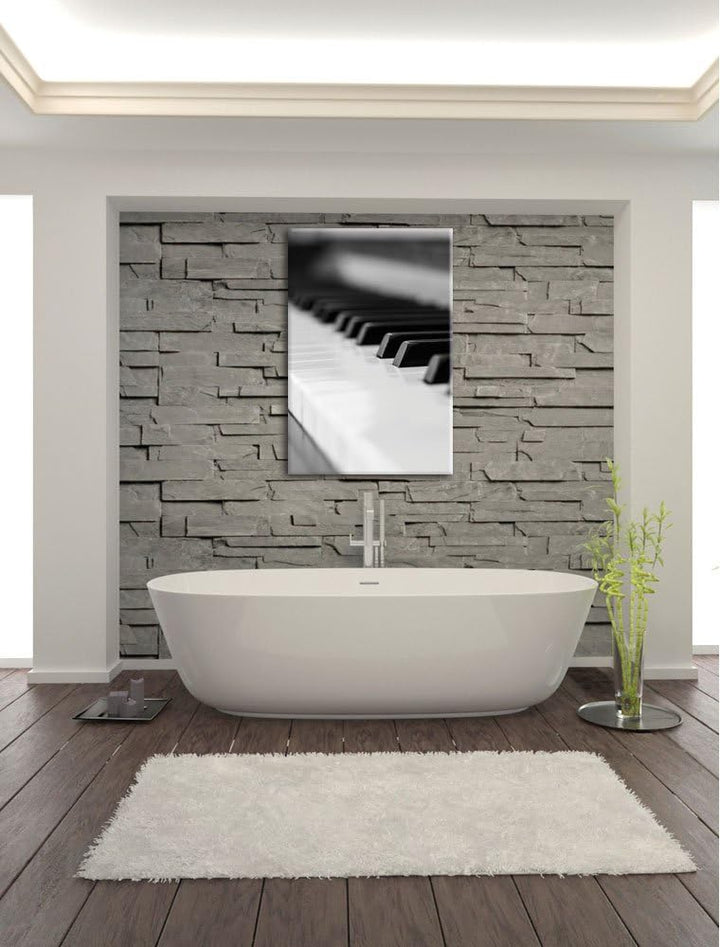 Elegantes Klavier, Format: 100x70 auf Leinwand, XXL riesige Bilder fertig gerahmt mit Keilrahmen, Ku