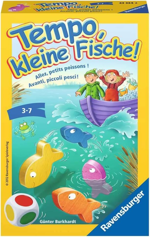 Ravensburger Kinderspiel 21420 - Tempo kleine Schnecke &amp; 23334 - Tempo, kleine Fische, Mitbringspiel