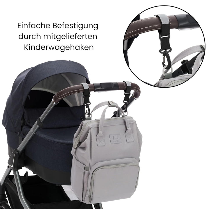 Fillikid Wickelrucksack Barcelona | Geräumiger & stylischer Rucksack mit vielen Fächern, isoliertem