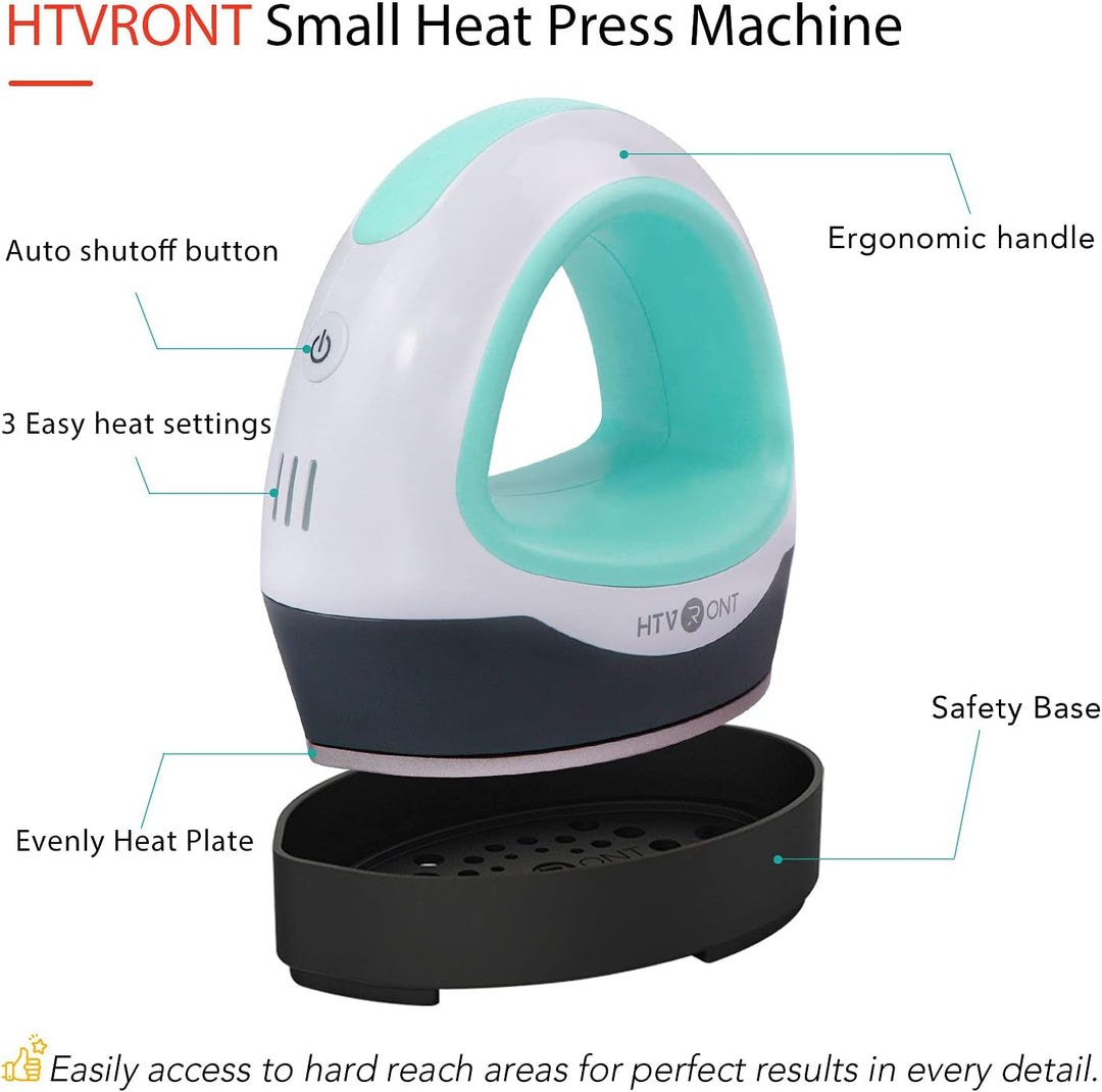 HTVRONT Heat Press Kleine Wärmepresse für T-Shirts, kleine Wärmepresse, Bügeleisenpresse für Heizübe