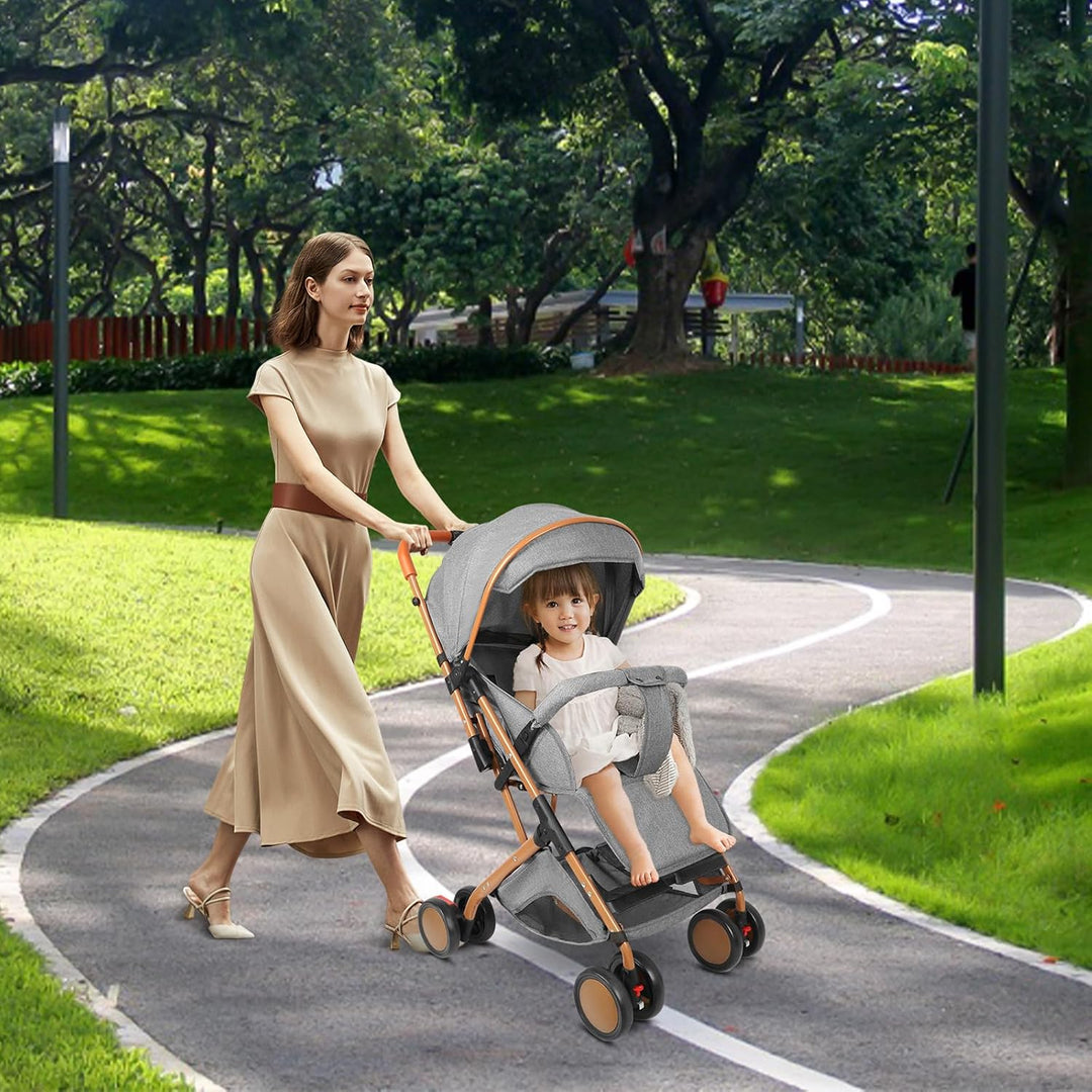 Supfine Kinderwagen für Babys, 0-3 Jahre, 15 kg, mit Rückenlehne &amp; Fussstütze, faltbar, mit einer Ha