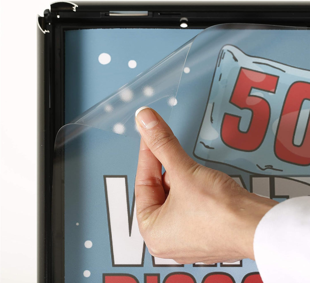DISPLAY SALES Infoständer schwarz DIN A4 (210 x 297 mm). Premium Design Informationsständer (1 m Höh