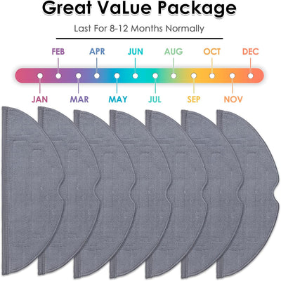 CHAIN PEAK 7 Stück Dual Sonic Wischtuch kompatibel mit Roborock S8 Pro Ultra Roboterstaubsauger, dop