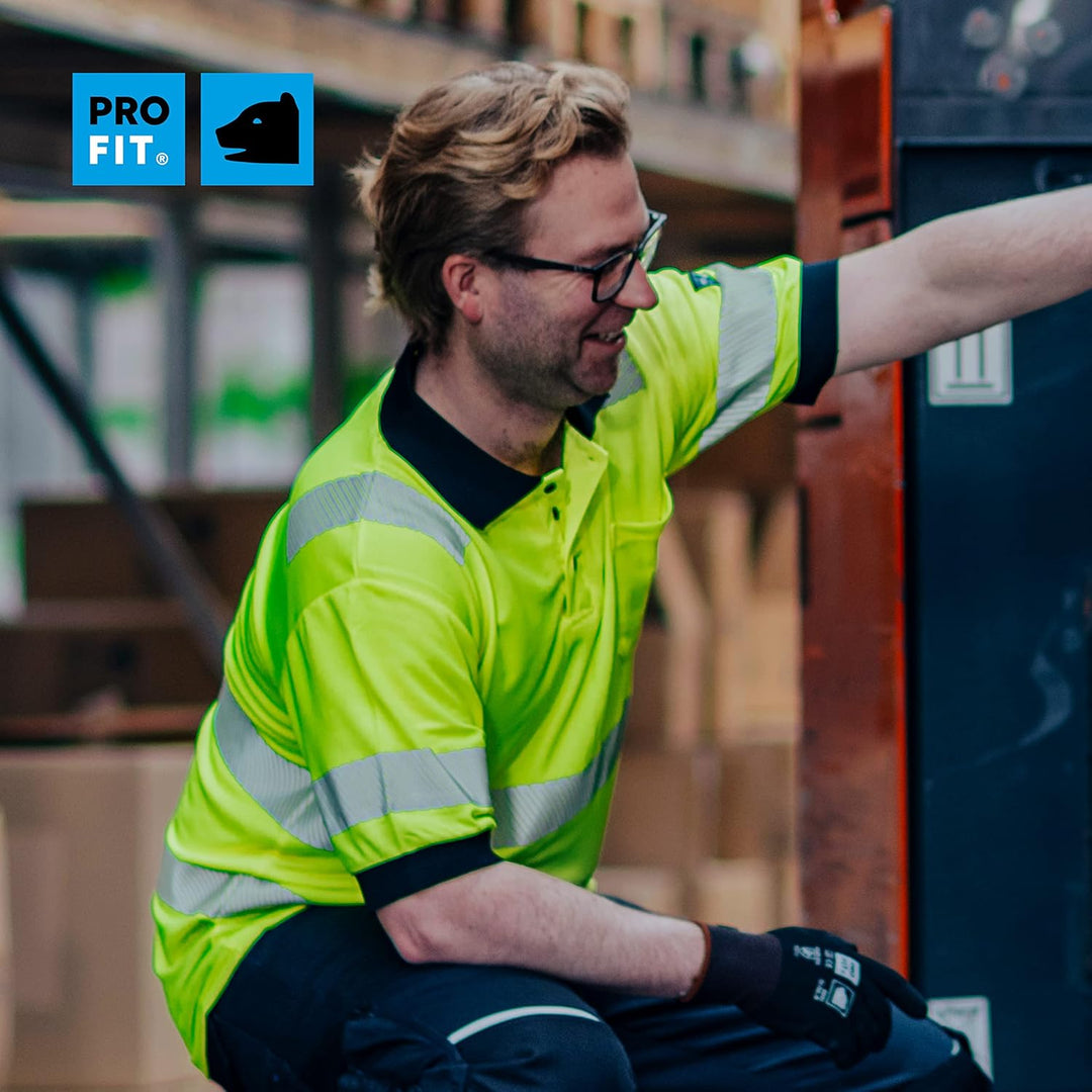PRO FIT Warnschutz Poloshirt - EN ISO 20471 - UV-Schutz 40+ - Atmungsaktiv - Nachhaltiger Lyocellmix