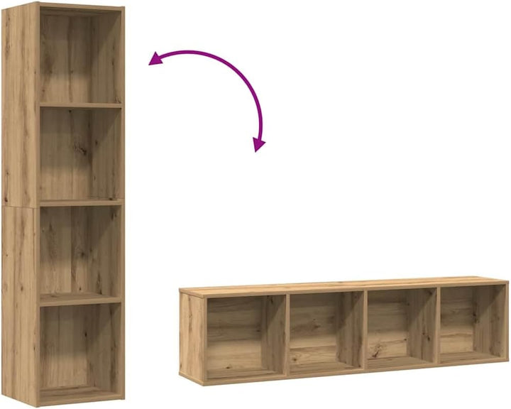 vidaXL Bücherregal/TV-Schrank Altholz-Optik 36x30x143 cm Holzwerkstoff, Bücherregal, Büroregal, Akte