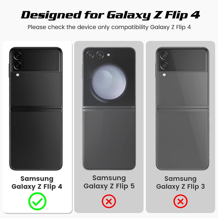Doeshine für Samsung Galaxy Z Flip 4 Hülle mit Scharnierschutz & Displayschutzfolie, Rutschfester Te