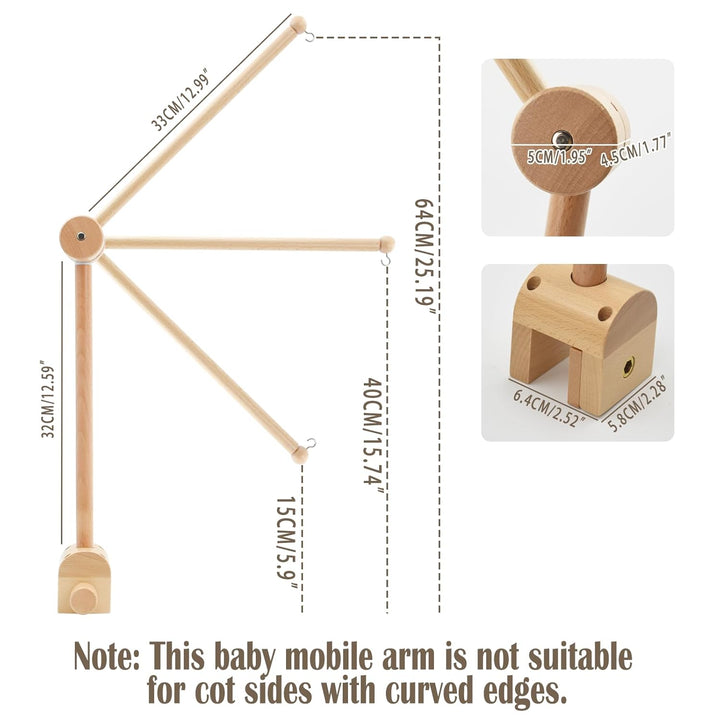 Baby Mobile Halterung Holz, Verstellbarer Mobile Halterung Wickeltisch, Abnehmbarer Mobile Krippe Ha
