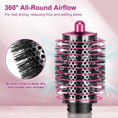 Grosse runde Volumenbürste für Dyson für Airwrap, Rundbürste Volumizer Aufsatzwerkzeug Rose Red, Ros