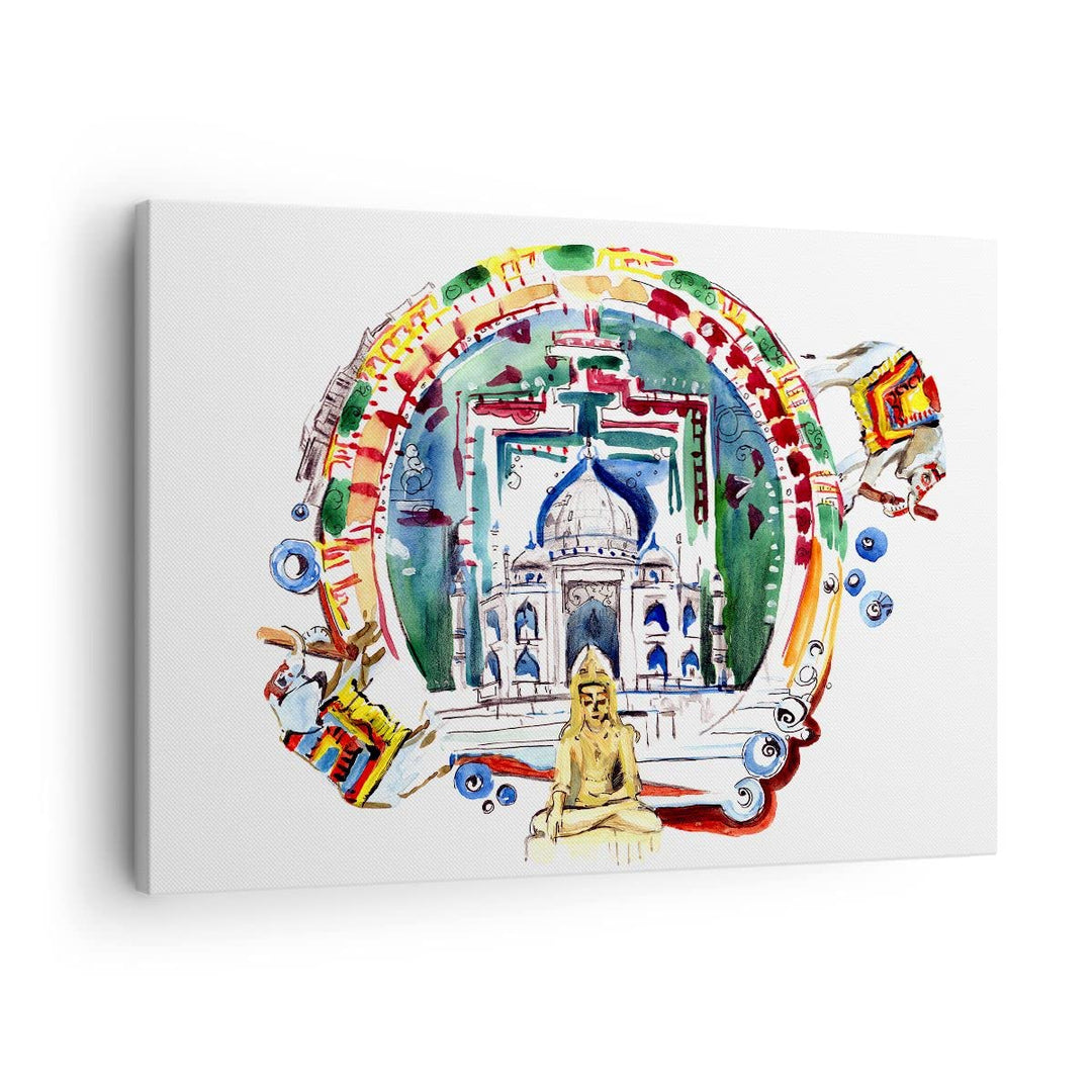 Bilder auf Leinwand Elefanten Indien Religion Kultur Leinwandbild 70x50cm Wandbilder Dekoration Wohn