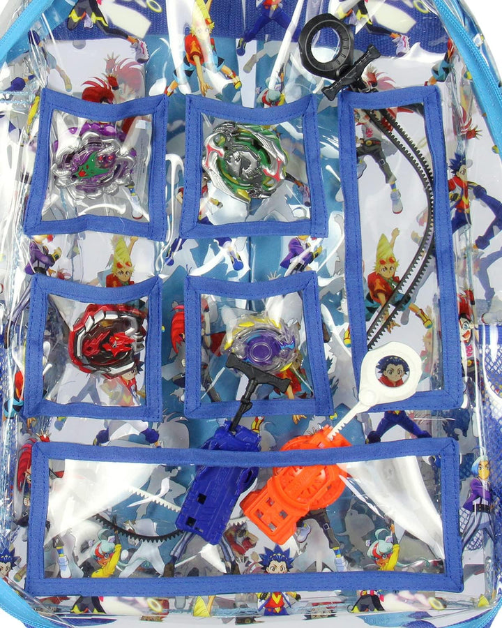 Beyblade Burst strapazierfähiger transparenter Schulrucksack, Reiserucksack, Büchertasche, Transpare