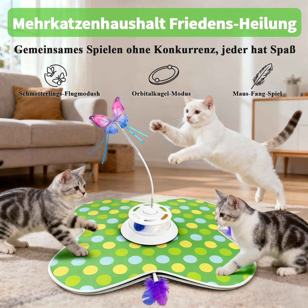 Interaktives Katzenspielzeug Elektrisch: 3-in-1 Automatisches Katzen Spielzeug abs-Material mit Flut