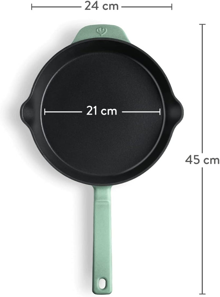 SPRINGLANE Gusseisen Bratpfanne Mint, Ø24 cm - Emailliert - Gusspfanne - Für alle Herdarten inkl. In