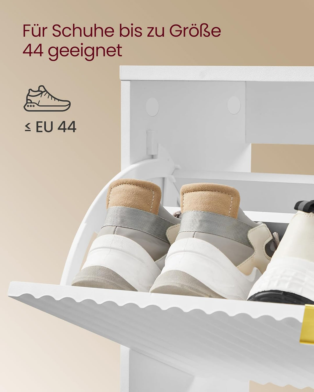 VASAGLE MAXE Kollektion - Schuhschrank mit 3 Klappen, Schuhkipper schmal, Schuhregal für Eingangsber