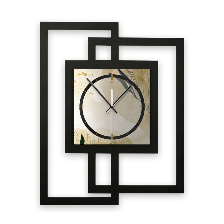 Kreative Feder Designer-WANDUHR „Elegant Leaves“ in modernem Metallic-Look ohne Tickgeräusche (Funk/