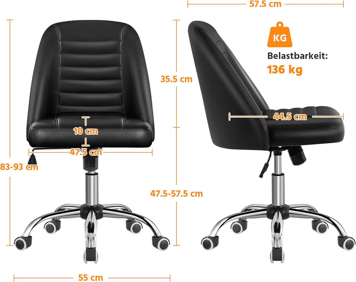 Yaheetech Bürostuhl Schreibtischstuhl Ergonomisch Gepolstert Kunstleder Drehstuhl mit Rollen Arbeits