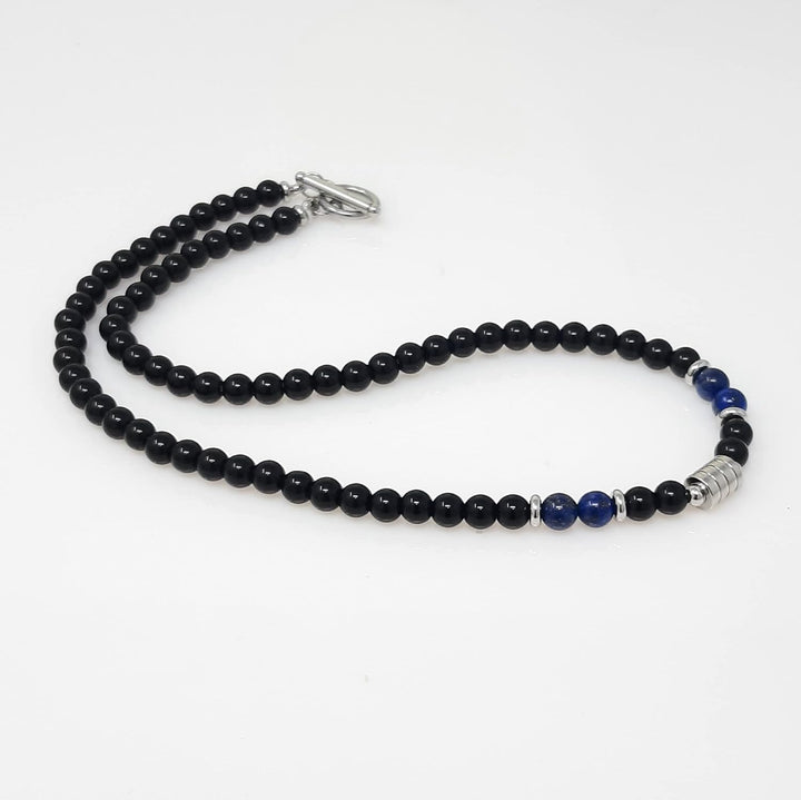 Handgemachte Herren Tigerauge Onyx Perlenkette Kette Natürliche Edelsteine Heilung Kristallschmuck (